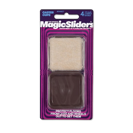 Magic Sliders Magic Sliders Plastic Caster Cup Brown Square 1-3/4 in. W X 1-3/4 in. L 4 pk 30827